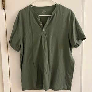 J. Crew Men's Olive Short Sleeve Henley